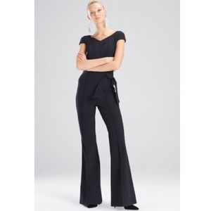 Josie Natori Black Flared-Leg Bistretch Jumpsuit